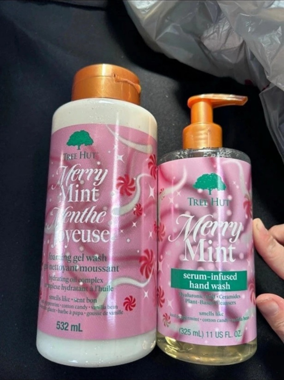 Tree Hut Merry Mint Foaming Gel Wash and Serum-Infused Hand Wash & Hand Wash